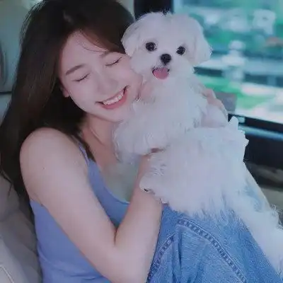 男女生抱狗头像,抱狗狗的真人头像