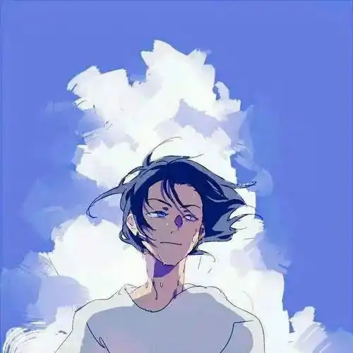 男生动漫头像小众蓝色