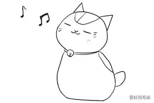 正在唱歌的小猫咪怎么画