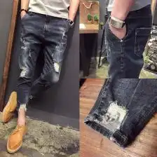韩版男生牛仔裤小脚裤
