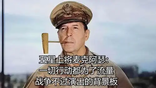 五星上将麦克阿瑟一切行动都为了流量战争不过演出的背景板