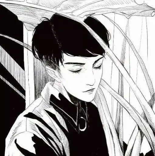有没有黑白的男生头像,动漫
