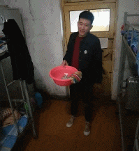 搞笑gif动图以前只听说过叮铛猫的,今天让我见识到盯档狗啦