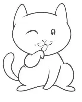 简笔画男生头像颜色猫咪