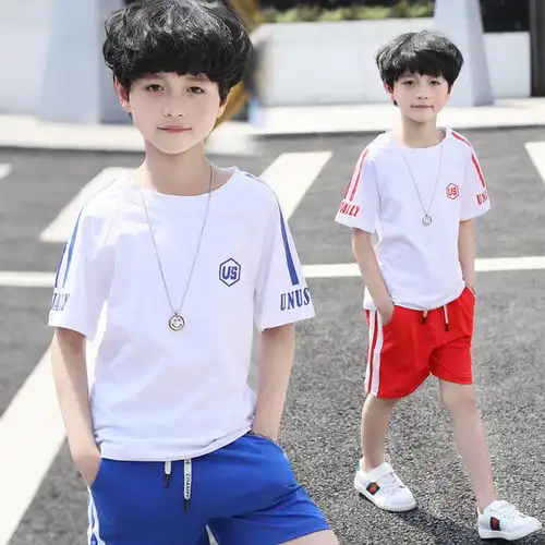 童装男童夏装套装2020新款儿童男t恤时尚套装夏中大童短袖两件套