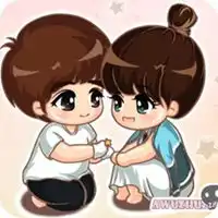 怦然心动的情侣头像卡通娃娃版2人在一起的,很萌,很可爱