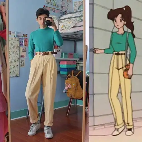 外国男孩模仿美少女战士穿搭,经典动画中的穿搭至今都不过时