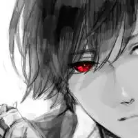 谁有那种白色背景,红眼睛,一点点萌的动漫男生头像