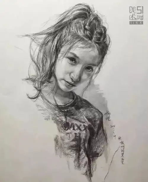 男女青年素描头像怎么精细画附步骤图