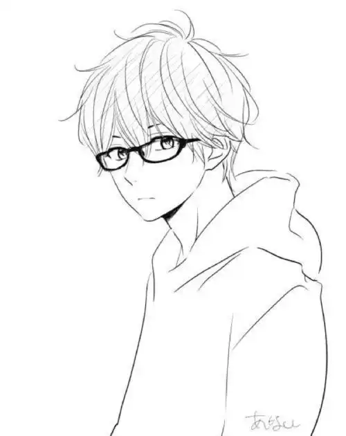 动漫男头绘画