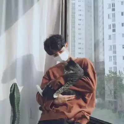 男生抱猫头像高清大全2019最新好看的男生头像帅气有气质