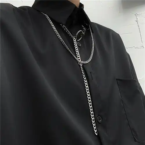 属性女2020新款韩国ins潮流男女衬衫纯色落肩袖净色衬衣宽松