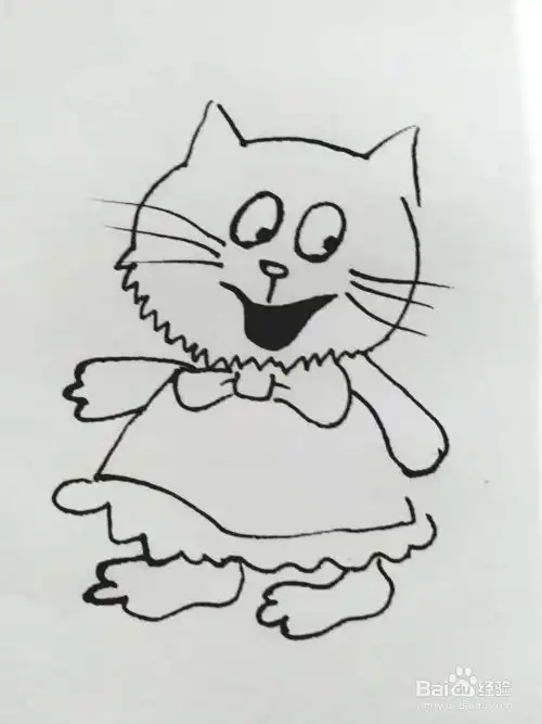 卡通猫的简笔画法