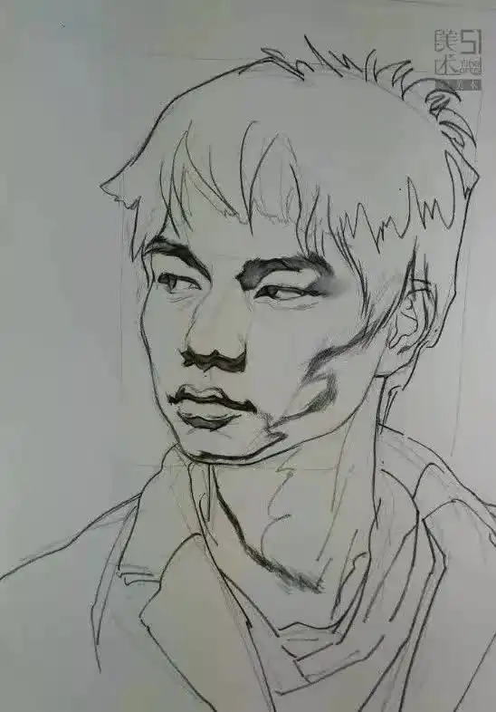 男女青年素描头像怎么精细画附步骤图