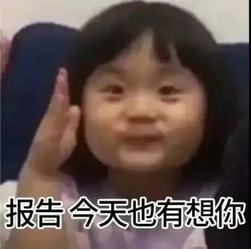 小女孩举手表情包报告,今天也有想你