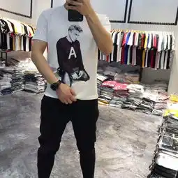 夏季新款男短袖t恤韩版修身文艺青年港风3d英伦丝光棉潮牌半袖酷