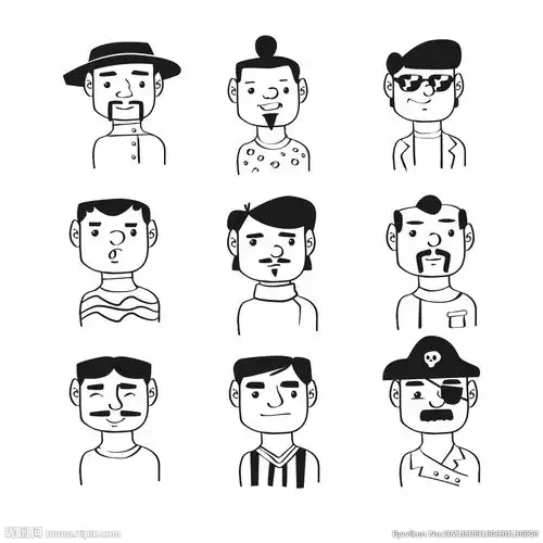 卡通q版手绘头像表情图片