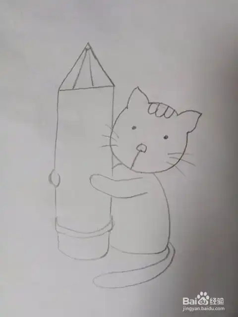 彩色简笔画小猫的画法