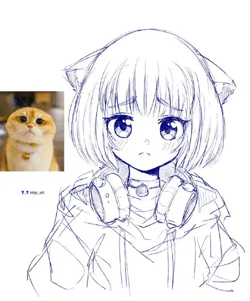 画师绘制猫咪拟人化,搞怪表情包变美少女,猫娘魅力果然顶