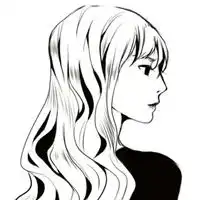 手绘头像黑白简约女生简单头像女生手绘黑白