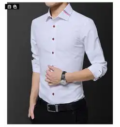 汤河之家2019春季新款衬衣韩版长袖衬衫男青年修身休闲百搭男装男士寸衫潮