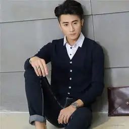 男士毛衣衬衫搭配图片