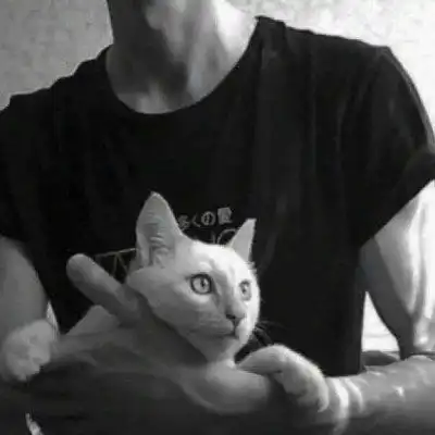 男生抱猫咪头像图片委屈