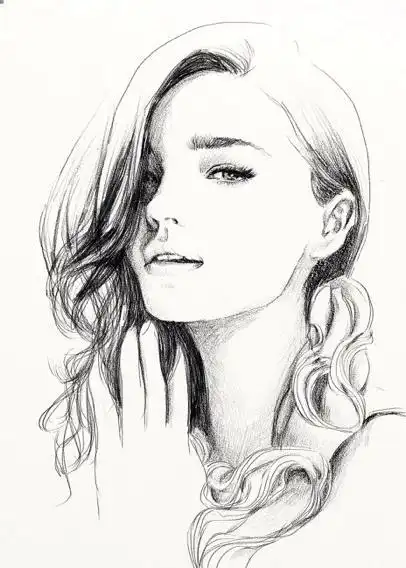 简笔画素描头像