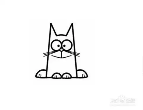 用梯形画只猫