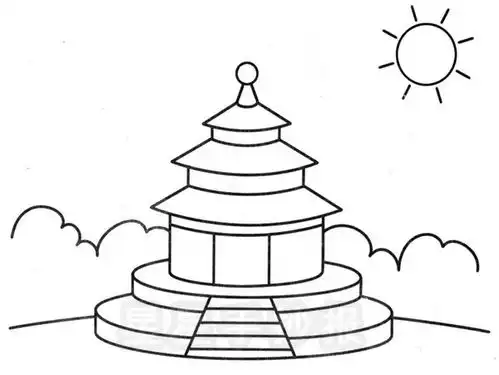 天坛简笔画