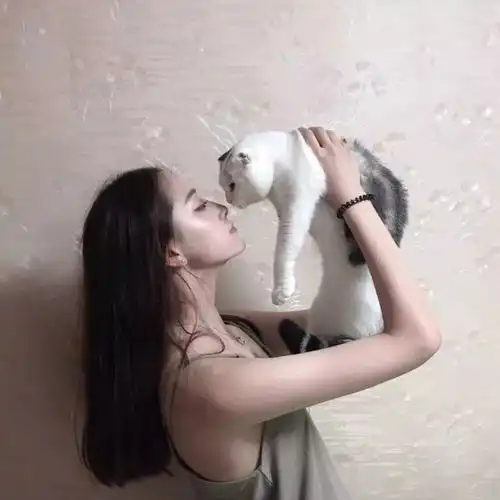 男生抱猫咪头像图片委屈