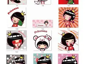 可爱女生公主表情头像新潮t恤服装图案ai矢量图设计素材图片ai模板下载7.42mb其他大全标志丨符号