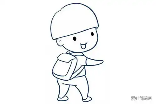 锅盖头可爱小男孩简笔画