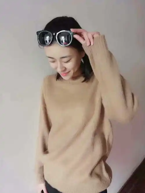 报快ace笑脸马海毛羊毛羊绒混纺宽松版毛衣,男女同款情侣款