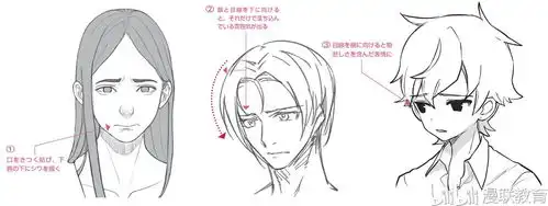 漫画人物6种基本表情的画法part03悲的表情画法