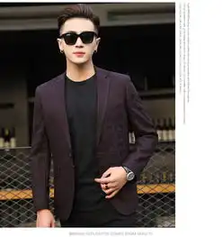 博纳罗蒂春款新品男式西服花纹男士休闲西装外套单排一粒扣小西装69952