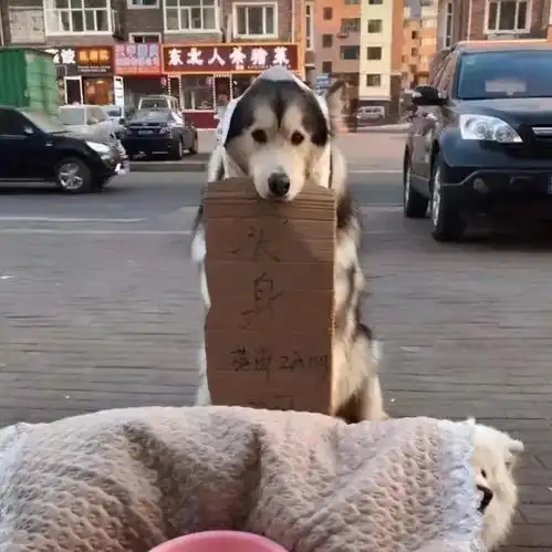 阿拉斯加街头卖身葬萨摩耶,阿拉装死的,别动啊
