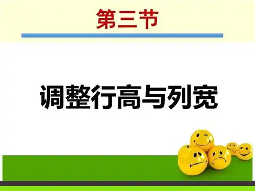 三调整行高与列宽课件