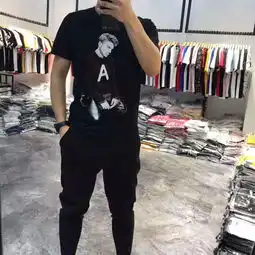 夏季新款男短袖t恤韩版修身文艺青年港风3d英伦丝光棉潮牌半袖酷