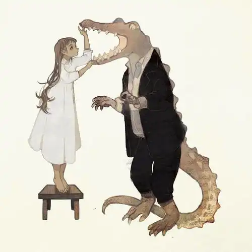 插画和精灵享受恬静的生活