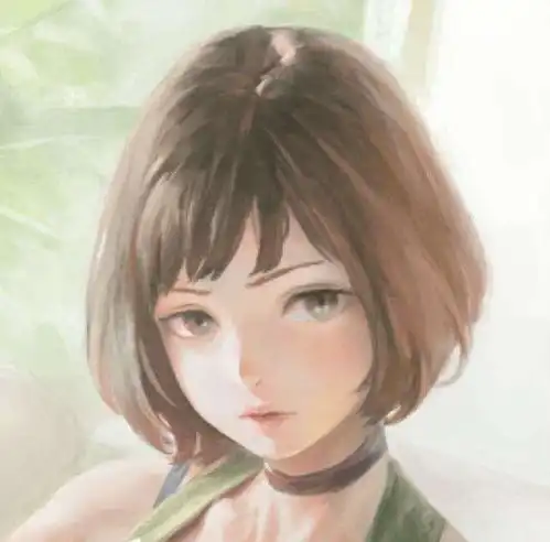 简约短发手绘女生头像