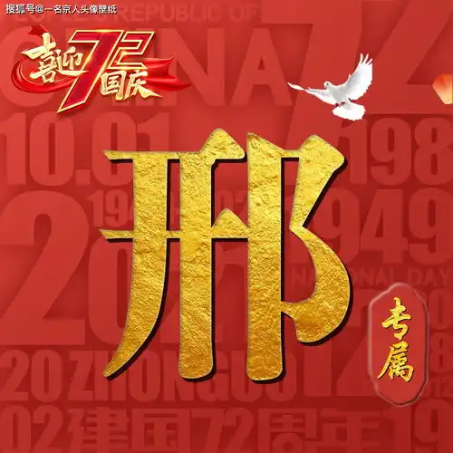 红金专属爱国姓氏头像,百家姓高端标志,20张福利大放送