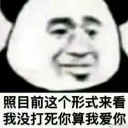 最近流行的搞笑熊猫头表情照这个形势看我没打你,算我爱你
