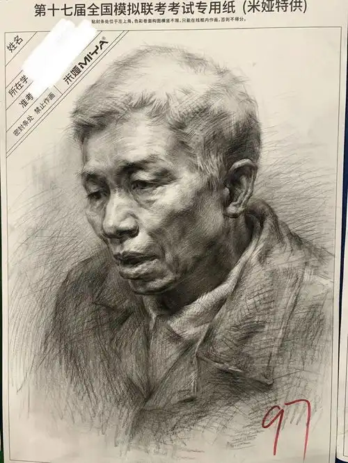 考前大补浙江省2021届二模高分卷你看了没国美风的素描头像默写太牛了