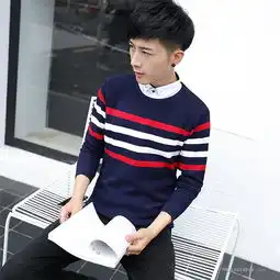 男士毛衣衬衫搭配图片