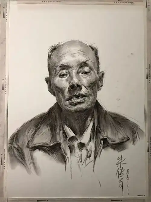 教你处理正面男老年素描头像中的体积结构,不可错过哦