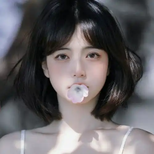 气质女头相逢在镜子