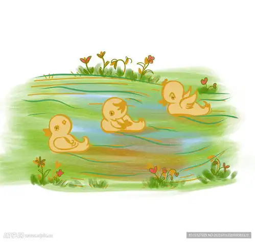 鸭子卡通插画设计图